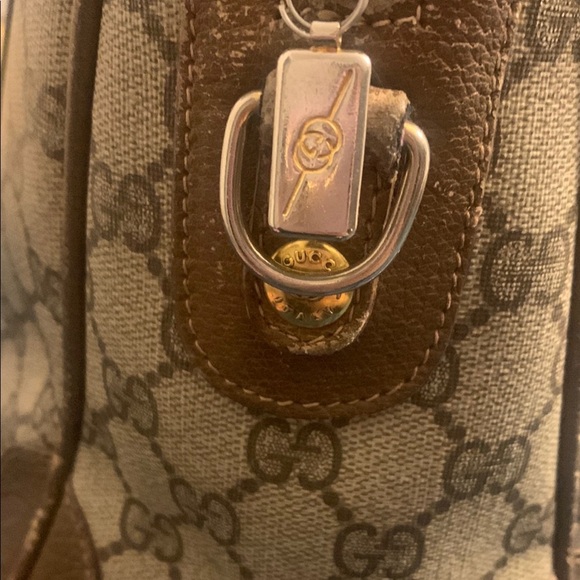 Vintage Gucci Brown and Green Women's Canvas Bag - Picture 9 of 16